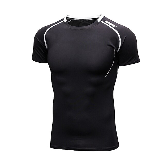 Sports & Outdoors Running, Jogging & Walking | Mens Running Shirt Seamless Tee Tshirt Athletic Summer Elastane Moisture Wicking 