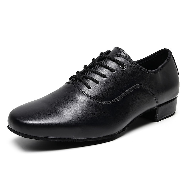  Homme Chaussures Latines Salon Chaussures Modernes Danse en ligne Utilisation Soirée Entraînement Oxford Talon épais Adulte Noir