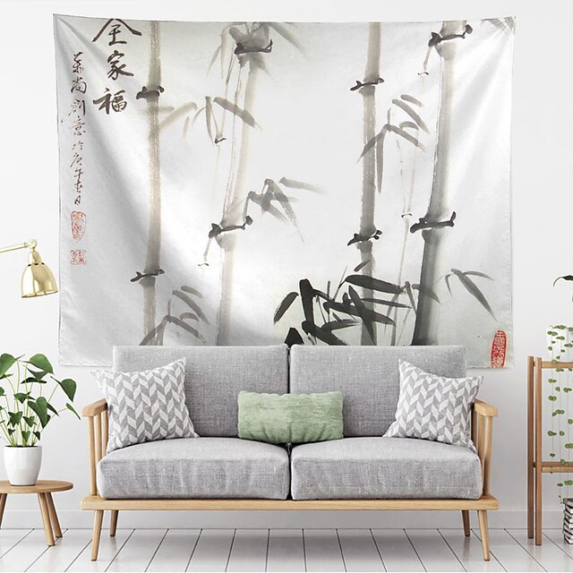 Home & Garden Home Decor | Chinese Ink Painting Style Wall Tapestry Art Decor Blanket Curtain Hanging Home Bedroom Living Room D