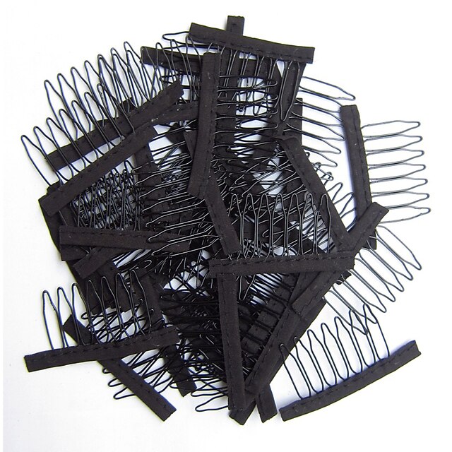 10 pcs Black color wig combs Wig clips and combs with 7teeth For Wig