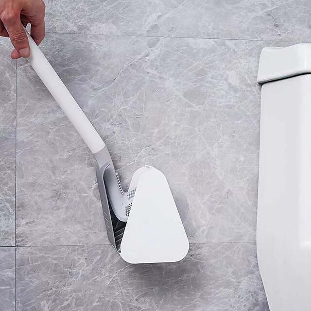 Home & Garden Bath Accessories | Bathroom Cleaning Tool,Wall Mounted Silicone Toilet Brush with A Pair of Silicone Gloves,Washab