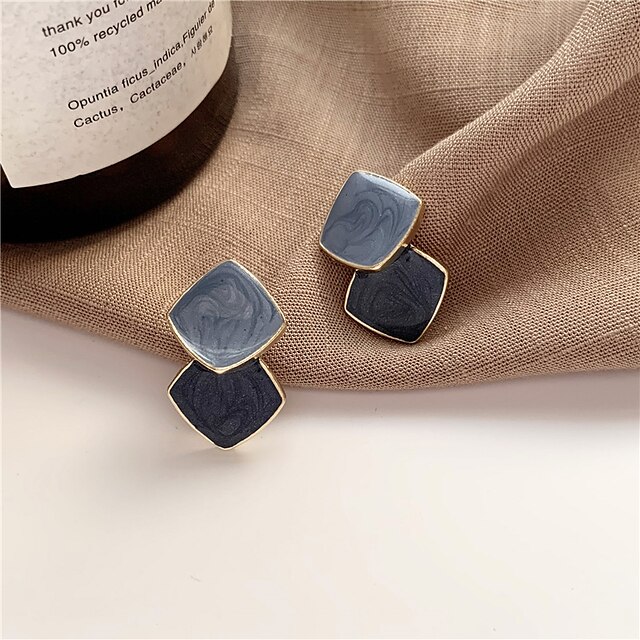  s925 silver needle korean temperament simple stitching contrast color earrings sweet girl personality small earrings female ear clip f280