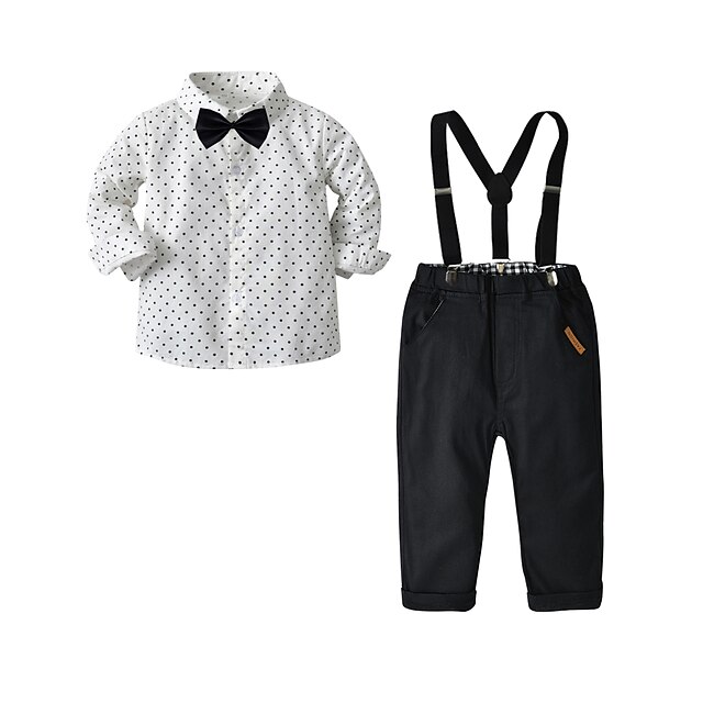 Baby & Kids Boys Clothing | Kids Toddler Boys Childrens Day Suit & Blazer Shirt & Pants Clothing Set 4 Pieces Long Sleeve White 