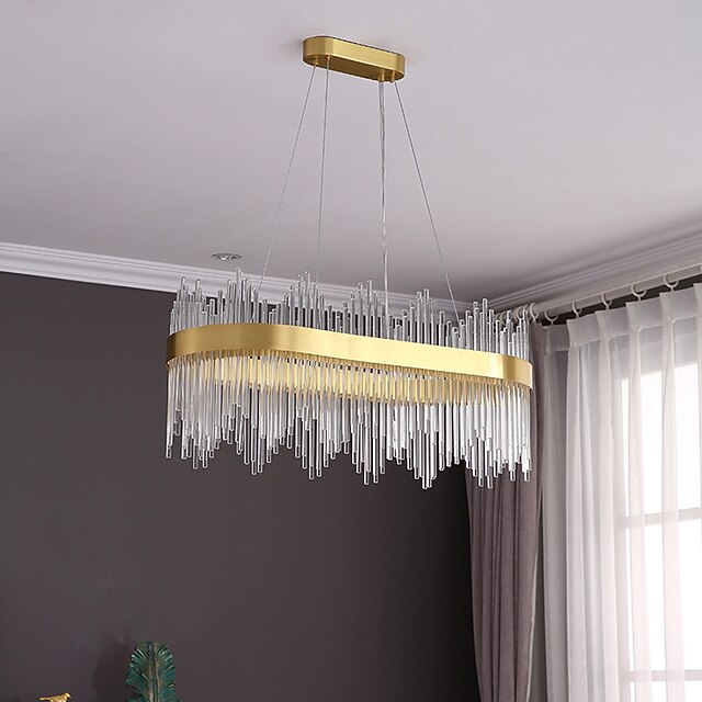 Lights & Lighting Pendant Lights | LED Pendant Light 120 100 80 60 cm Luxury European K9 High end Crystal Chandelier Rectangle D