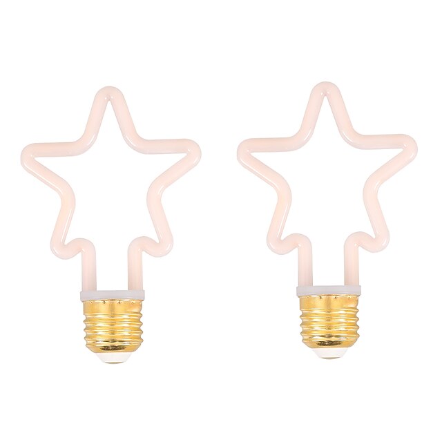  ampoules à filament étoile led 2pcs 3.5 w 360 lm t4.2 e26 e27 étoile 1 perles led cob dimmable décoratif adorable jaune 85-265 v