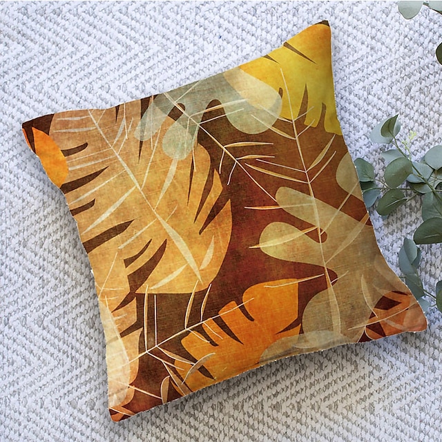 Home & Garden Home Decor | Leaves Fall Double Side Cushion Cover 1PC SoftSquare Throw Pillow Cover Cushion Case Faux Linen Pillo