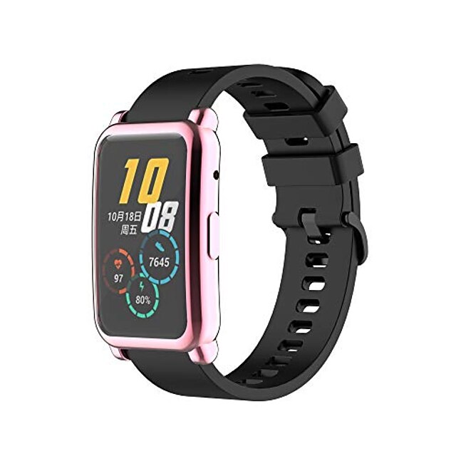 case compatible with huawei honor watch es case soft tpu plated case  protective cover bumper shell for honor watch es (pink) 8719537 2022 – $8.15
