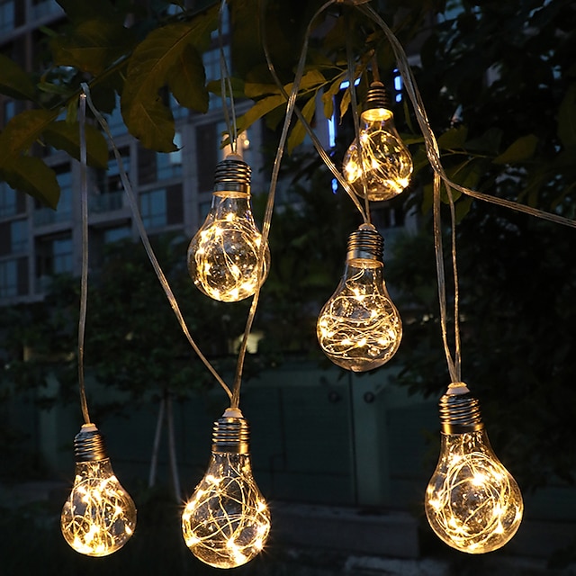  koppartrådslampa strängljus 4m 10 lyser älvljus batteridrift trädgårdssemester utomhus heminredning