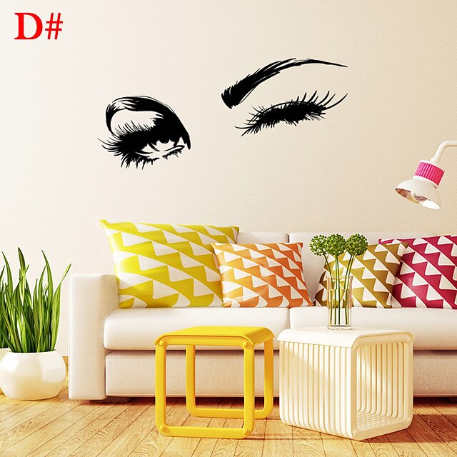 Home & Garden Home Decor | hepburns eyes, red lips, blinking, big eyes, foreign trade wish aliexpress, best selling wall sticker