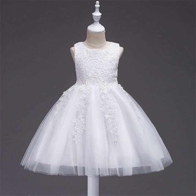  Νήπιο Λίγο Κοριτσίστικα Φόρεμα Ζακάρ Μονόχρωμο Φόρεμα τούλι Δαντέλα Δαντέλες Λευκό Θαλασσί Βυσσινί Ως το Γόνατο Αμάνικο Κινεζικό στυλ χαριτωμένο στυλ Φορέματα Η Μέρα των Παιδιών 2-8 χρόνια