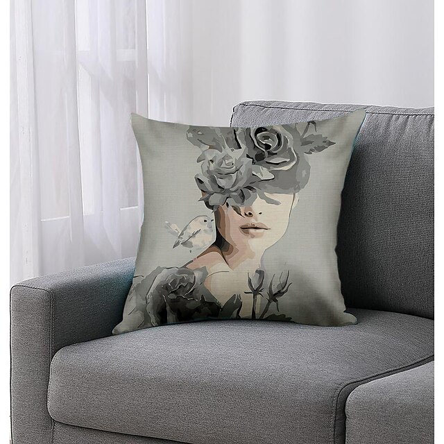 Home & Garden Home Decor | Arty Woman Double Side Cushion Cover 1PC Soft Decorative Square Throw Pillow Cover Cushion Case Pillo