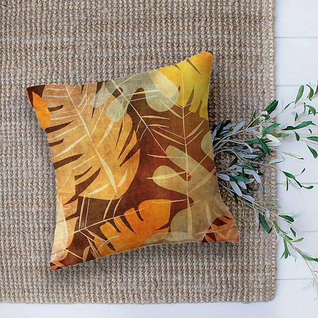 Home & Garden Home Decor | Leaves Fall Double Side Cushion Cover 1PC SoftSquare Throw Pillow Cover Cushion Case Faux Linen Pillo