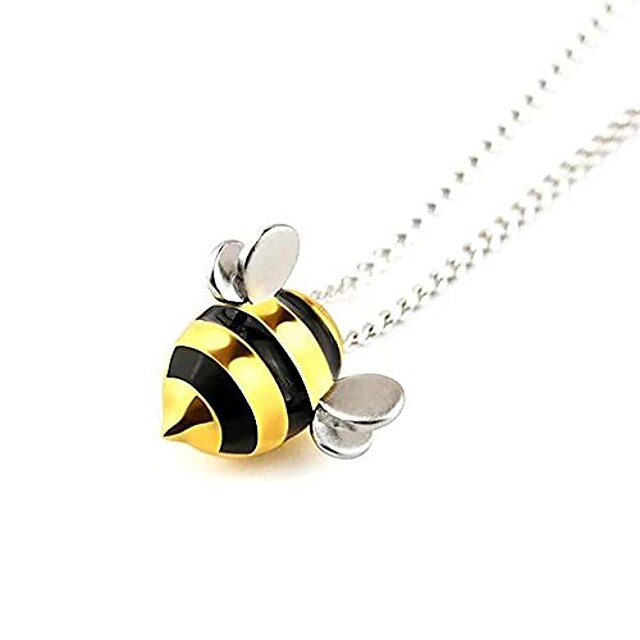 1PC Crystal Rhinestone Bee Pendant Clavicle Necklace Women Fashion Jewelry Gift 