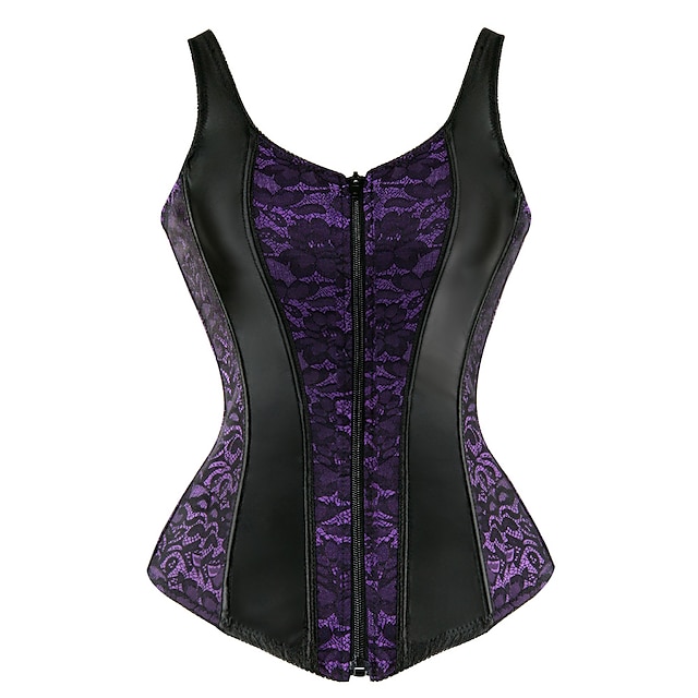  Costume Corset Women‘s Plus Size Sexy Lace Print Corset & Bustier for Tummy Control Clubwear Party Night Out Corset Top