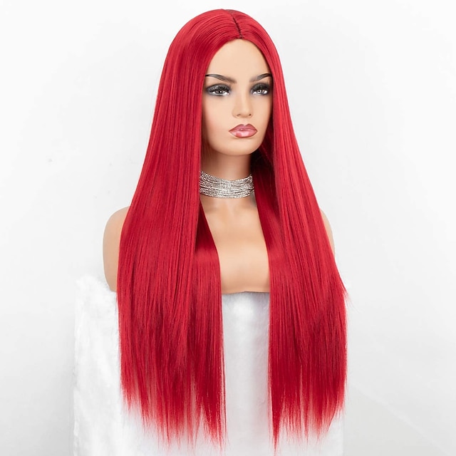 Black Wigs for Women Synthetic Wig Straight Middle Part Wig Ombre A1 A2 ...