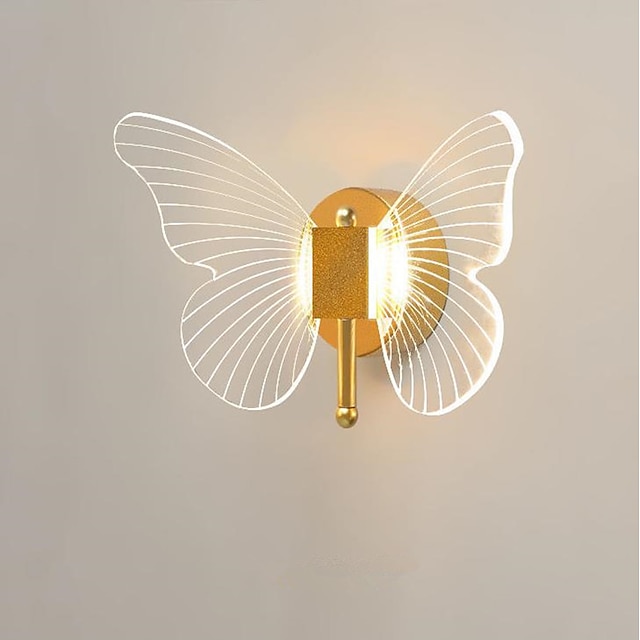  lightinthebox led פנסי קיר עיצוב פרפר חמוד מודרני מנורת קיר חדר שינה מתנה לחדר ילדים למשפחה חברים אור קיר ברזל 220-240v 5 w
