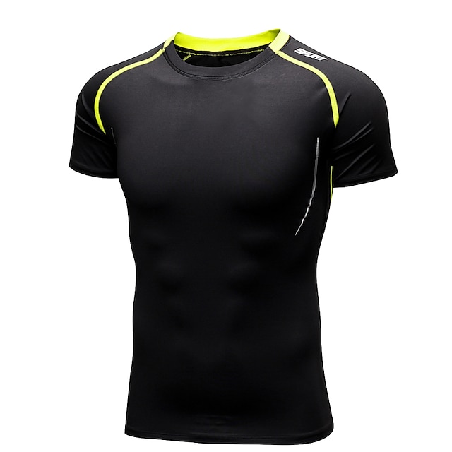 Sports & Outdoors Running, Jogging & Walking | Mens Running Shirt Seamless Tee Tshirt Athletic Summer Elastane Moisture Wicking 