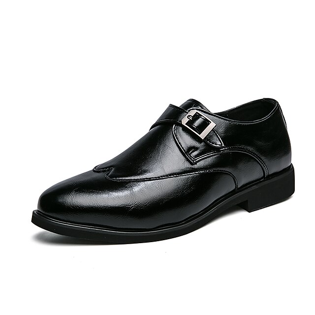 Shoes & Bags Mens Shoes | Mens Oxfords Business Casual Classic Daily Faux Leather Black Red Winter - YQ14279