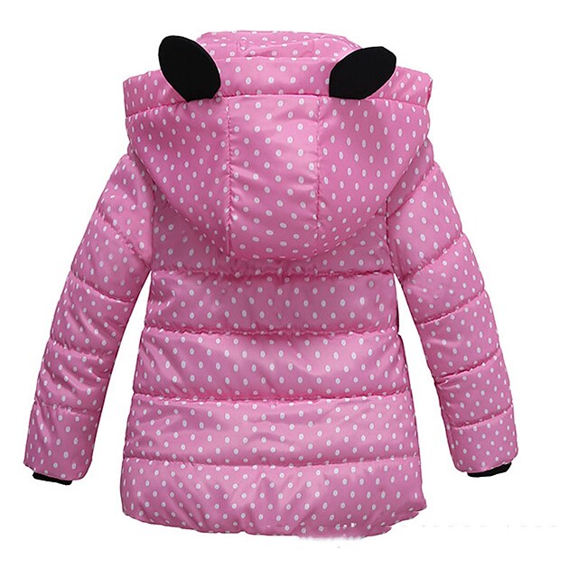 Baby & Kids Girls Clothing | Kids Girls Down & Cotton Padded Long Sleeve Pink Fuchsia Red Polka Dot Print Fall Winter Active Out