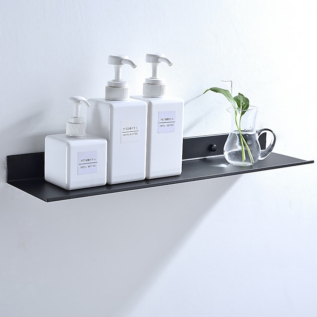  brusekabine badeværelse opbevaringsbeslag,space aluminium sorte badeværelseshylder køkkenvæghylde bruseopbevaringsstativ 30-50cm