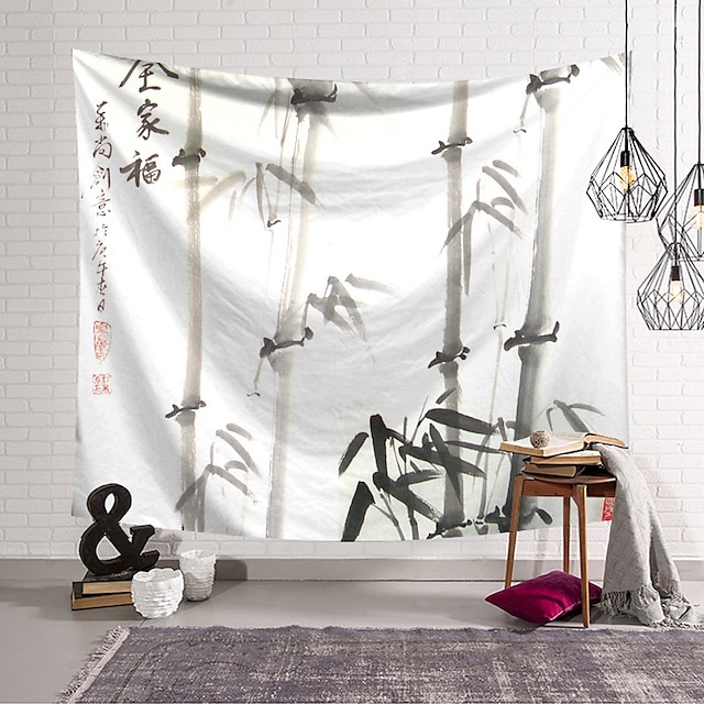 Home & Garden Home Decor | Chinese Ink Painting Style Wall Tapestry Art Decor Blanket Curtain Hanging Home Bedroom Living Room D