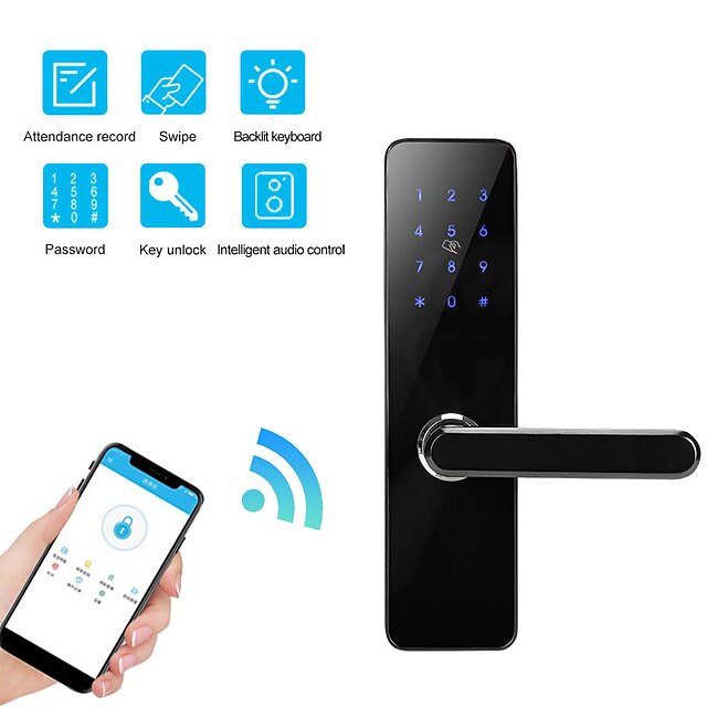 Electronic Bluetooth Door Lock Code,Card, Key Touch Screen Digital ...