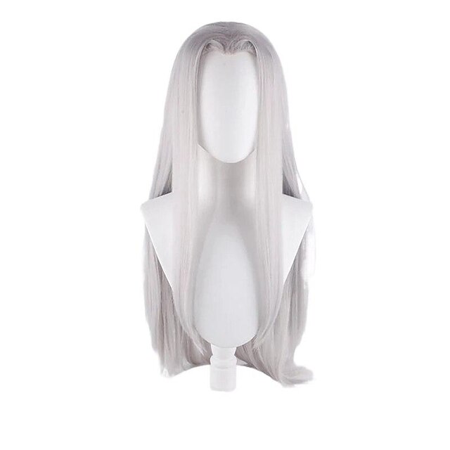  játék final fantasy 7 remake sephiroth cosplay paróka ff7 100cm ezüst hosszú egyenes hőálló haj szerepjáték paróka halloween paróka