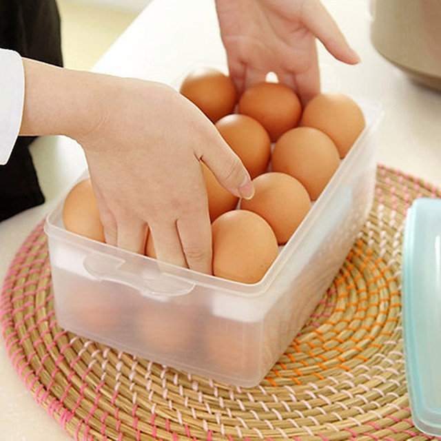  Double-layer Egg Fresh Keeping Box Household Portable Storage Box Refrigerator Storage Box 24 Compartment Large Capacity Storage Box with Lid