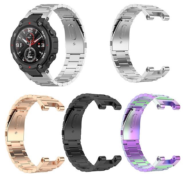 

Smart Watch Band for Amazfit Amazfit T-Rex(A1918) Stainless Steel Smartwatch Strap Business Band Replacement Wristband