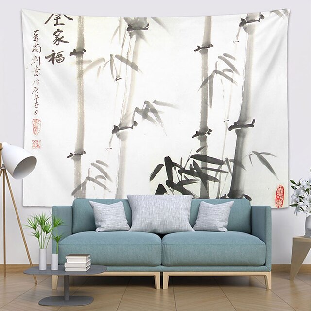 Home & Garden Home Decor | Chinese Ink Painting Style Wall Tapestry Art Decor Blanket Curtain Hanging Home Bedroom Living Room D