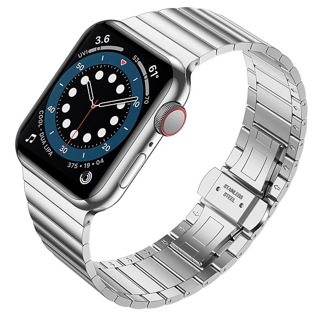  Pasek do zegarka na Apple Watch 38mm 40mm 41mm 42mm 44mm 45mm 49mm iwatch Series Ultra 8 7 6 SE 5 4 3 2 1 Stal nierdzewna Zastąpienie Pasek Męskie Klamra motylkowa Luksusowy Bransoletka z łańcuszka