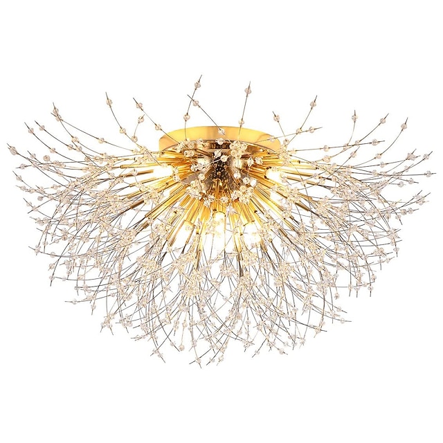  50/60/70 cm luz de techo led 5 6 8 cabezas globo único diseño de diente de león araña estilo artístico nórdico fuegos artificiales lámpara de cristal sala de estar comedor dormitorio lámpara de barra