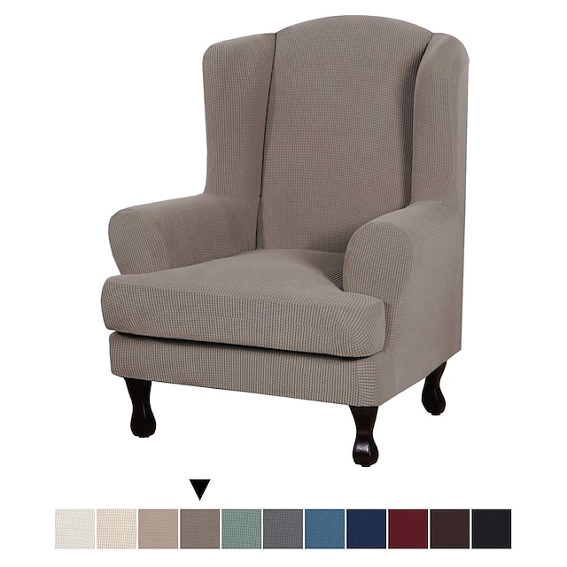  2 stk sofadæksel høj stretch jacquard stof møbelovertræk ophold på plads blødt spandex form pasform vinge tilbage lænestol slipcovers glidebestandighed maskine vaskbar