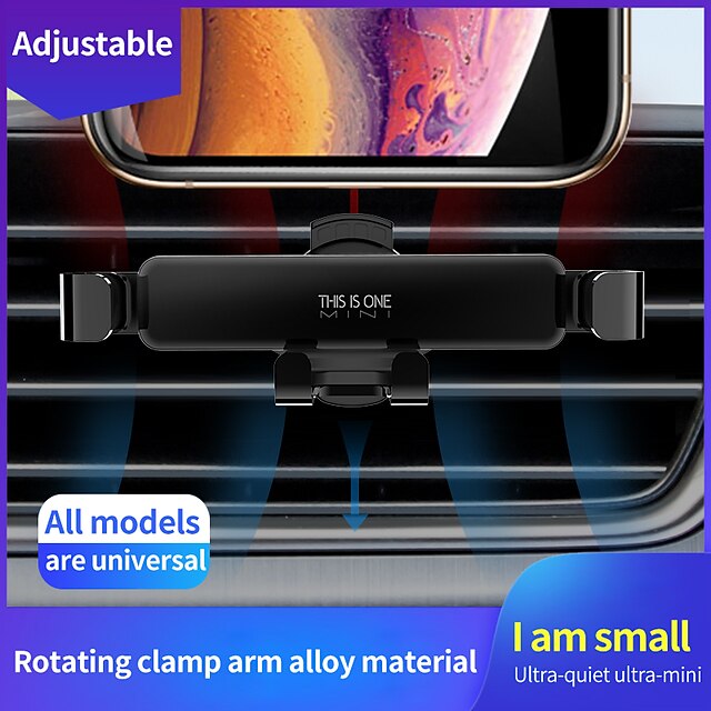  휴대폰 홀더 스탠드 마운트 차 공기 배출 그릴 자동차 홀더 전화 홀더 중력 유형 조절가능 360 ° 회전 알루미늄 합금 퓨대폰 악세사리 iPhone 12 11 Pro Xs Xs Max Xr X 8 삼성 Glaxy S21 S20 Note20