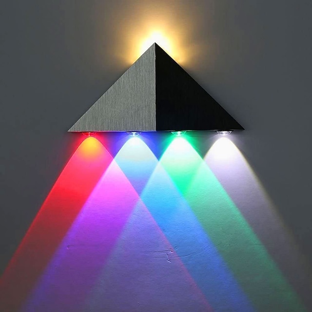  Lightinthebox LED-Wandleuchte, moderne 5-W-Dreieck-LED-Wandleuchte, Innen-Flur-Up-Down-Wandleuchte für Theater, Studio, Restaurant, Hotel, mehrfarbig