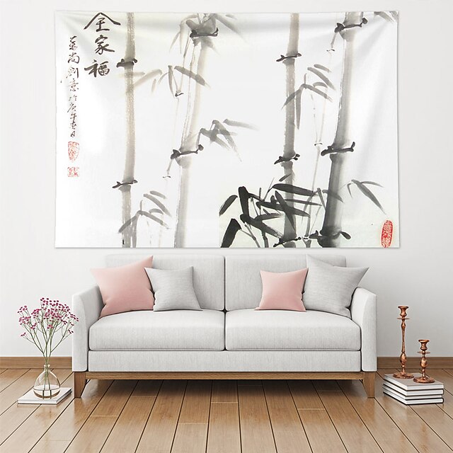 Home & Garden Home Decor | Chinese Ink Painting Style Wall Tapestry Art Decor Blanket Curtain Hanging Home Bedroom Living Room D