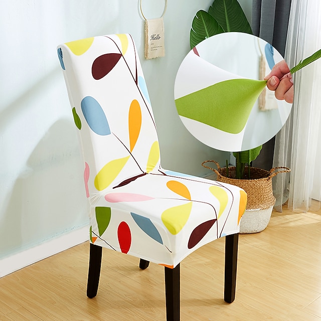 Geometric Printing 1pcs Chair Cover, Chair Covers For High Back Dining Room Chairs