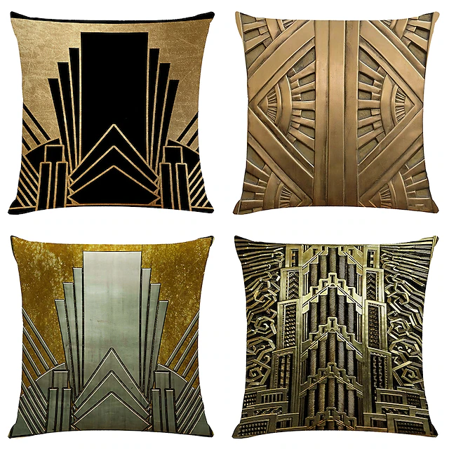 Industrial Decorative Toss Pillows Cover 4PCS Soft Square Cushion Case Pillowcase for Bedroom Livingroom Sofa Couch Chair 7