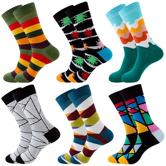 1 Pair Men's Fashion Novelty Socks Colorful Dress Crew Socks Sports ...