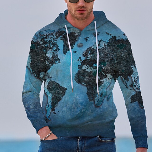 Men/'s Daily Pullover Hoodie Sweatshirt 3D Graphic Hooded Basic Hoodies Sweatshirts Long Sleeve Blue Purple Red