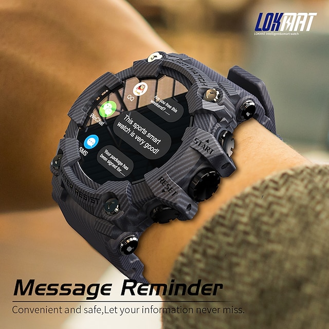  LOKMAT ATTACK Montre intelligente 1.28 pouce Smartwatch Montre Connectée Bluetooth Podomètre Moniteur d'Activité Moniteur de Sommeil Compatible avec Android iOS Hommes femmes Longue Veille Rappel de