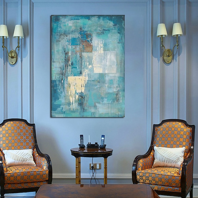  60*90 cm handmade obraz olejny na płótnie wall art decoration turkus niebieski streszczenie do wystroju domu walcowane bezramowe nierozciągnięte malowanie