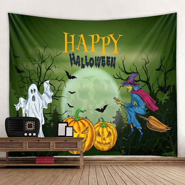 Home & Garden Home Decor | Halloween Tapestry Art Deco Blanket Curtain Hanging Home Bedroom Living Room Decoration Witch Pumpkin