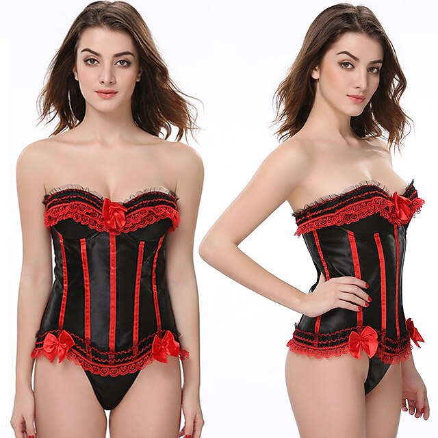  Sexy Women Lace Shapewear Up Corset Bustier Top Corset Boned Waist Trainer Body Shaping And Slimming Clothing Retro Corset Underwear