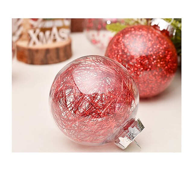 Home & Garden Home Decor | 6cm 24pcs Christmas Ball Decorations PET Transparent Christmas Ball Set Christmas Tree Pendant gift -