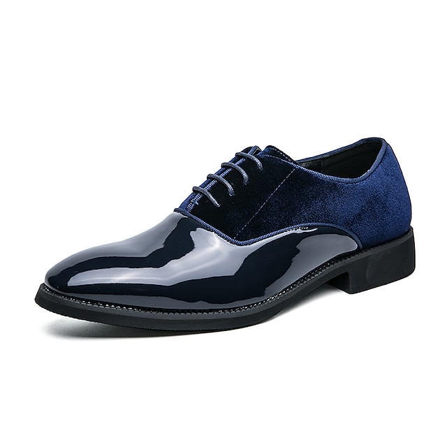  Homme Oxfords Chaussures derby Chaussures formelles Décontractées Britanique du quotidien Soirée & Evénement Polyuréthane Lacet Noir Bleu Printemps Automne