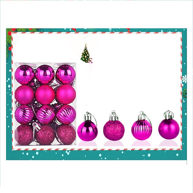 Home & Garden Home Decor | Christmas Special-shaped Balls 3cm 24pcs Plastic Christmas Balls Christmas Tree Pendants - FM96914