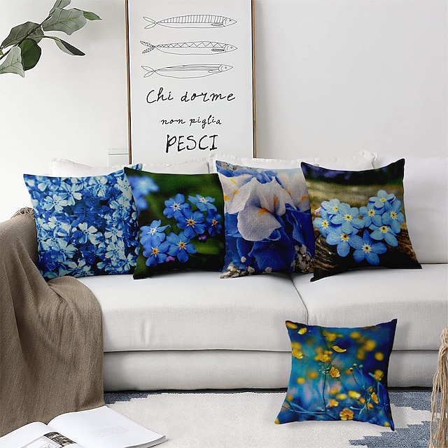 Home & Garden Home Decor | Flower Portrait Double Side Cushion Cover 5PC Soft Decorative Square Throw Pillow Cover Cushion Case 