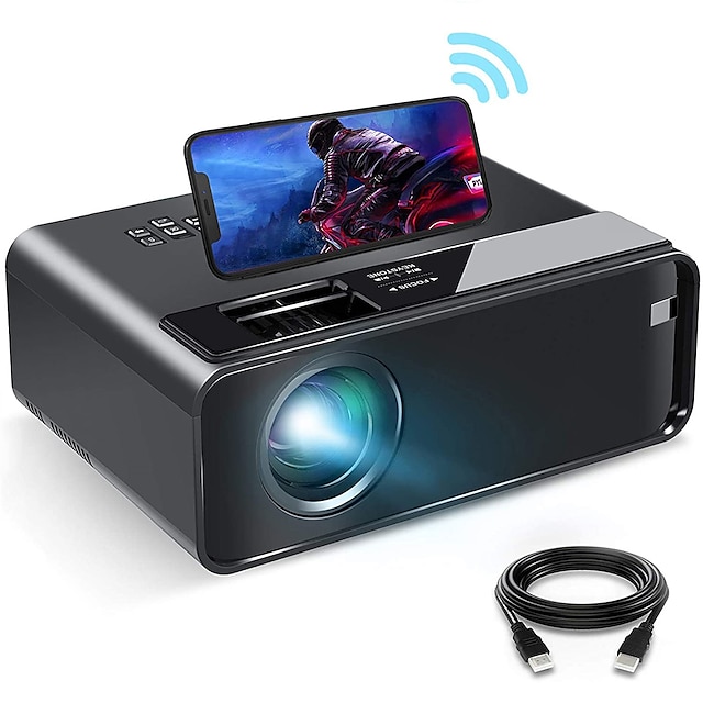  W13 Mini WiFi Projector for iPhone Upgraded HD Movie Projector with Synchronize Smartphone Screen, Portable Projector Supports 1080P,Compatible with iOS/Android/TV Stick, and HDMI/USB/VGA