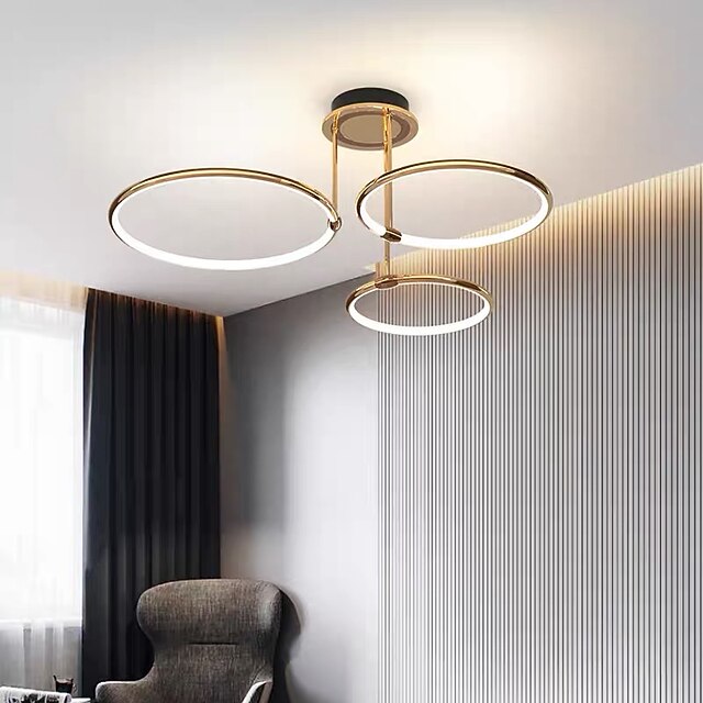  65 cm led suspension cercle design plafonnier lanterne desgin encastré lumières métal galvanisé moderne 220-240v